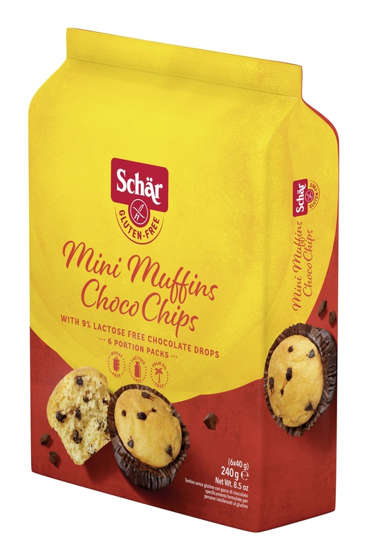 SCHAR MINI MUFFIN CHOCO CHIPS SENZA LATTOSIO 6 MONOPORZIONI DA 40 G - Farmacia Artemisia di Montecuollo Dott. Angelo snc