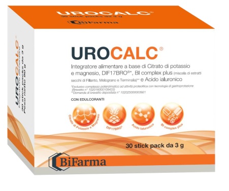 UROCALC 30 STICK PACK DA 3 G CON EDULCORANTI GUSTO ARANCIA SENZA GLUTINE SENZA LATTOSIO - Farmacia Artemisia di Montecuollo Dott. Angelo snc