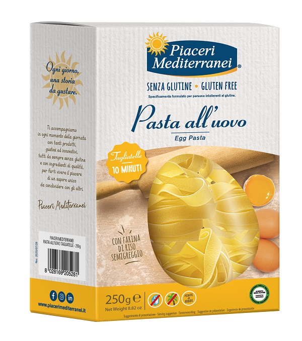 PIACERI MEDITERRANEI TAGLIATELLE UOVO 250 G NATURALMENTE PRIVO DI LATTOSIO - Farmacia Artemisia di Montecuollo Dott. Angelo snc