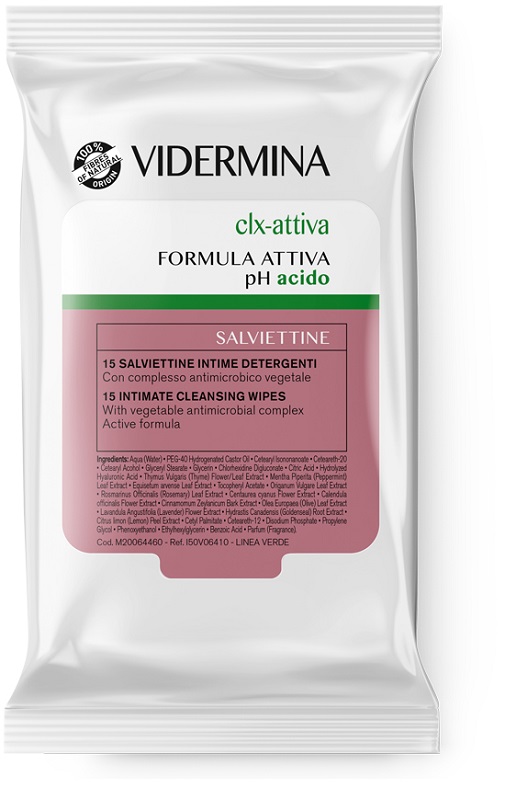 VIDERMINA CLX ATTIVA 15 SALVIETTE INTIME DETERGENTI - Farmacia Artemisia di Montecuollo Dott. Angelo snc