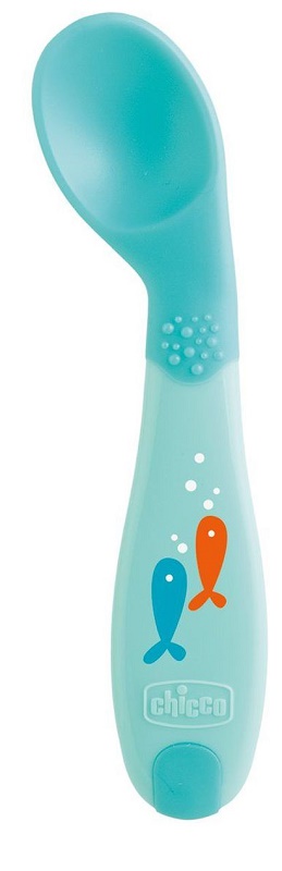 CHICCO CUCCHIAIO ANGOLATO 8M+ AZZURRO - Farmacia Artemisia di Montecuollo Dott. Angelo snc