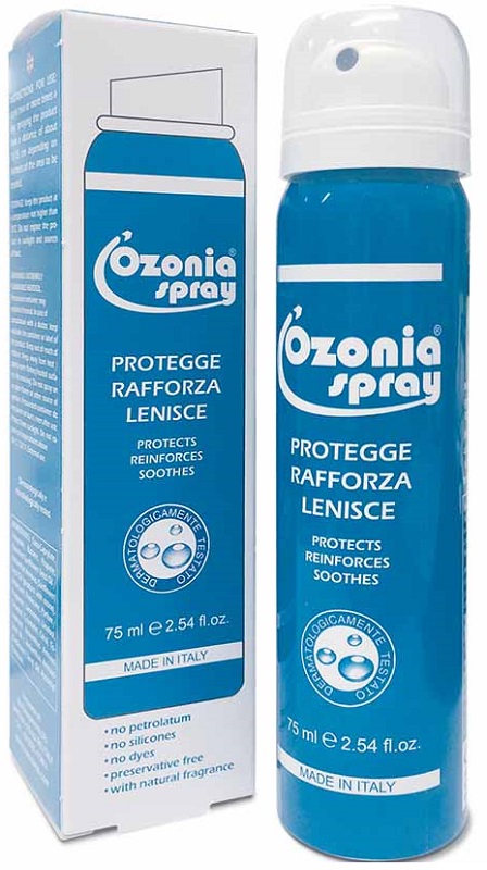 OZONIA SPRAY A BASE DI OLIO OZONIZZATO PER CUTE E MUCOSE ARROSSATE INFIAMMATE DISTROFICHE SENSIBILI 75 ML - Farmacia Artemisia di Montecuollo Dott. Angelo snc
