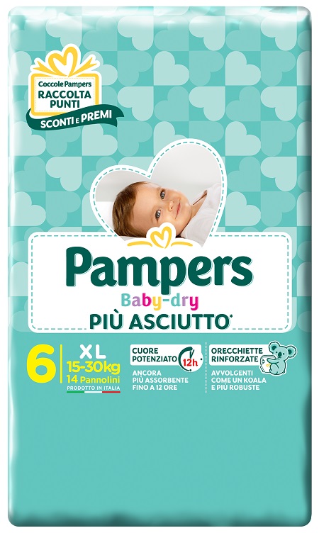 PAMPERS BABY DRY DWCT XL 14 PEZZI - Farmacia Artemisia di Montecuollo Dott. Angelo snc
