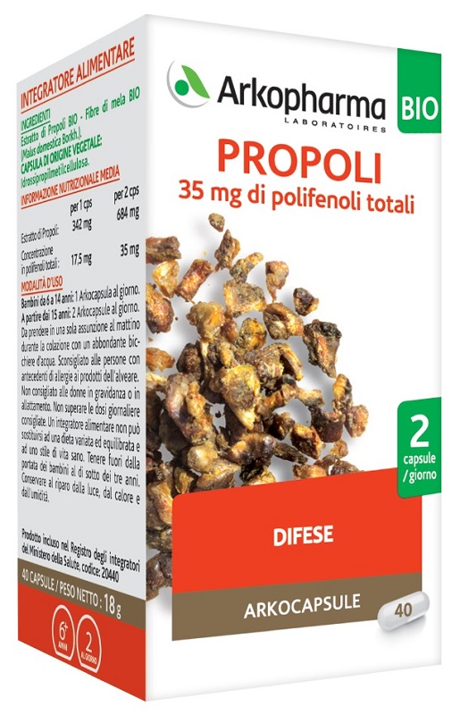ARKOPHARMA PROPOLI BIO 40 CAPSULE - Farmacia Artemisia di Montecuollo Dott. Angelo snc