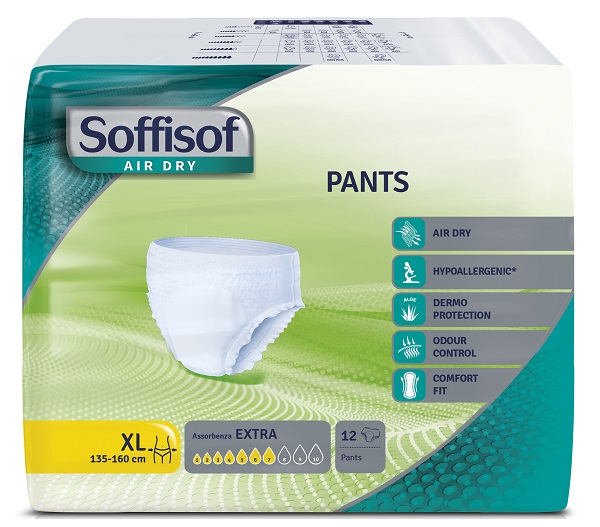 PANNOLONE SOFFISOF AIR DRY PANTS EXTRA EXTRA LARGE 12 PEZZI - Farmacia Artemisia di Montecuollo Dott. Angelo snc