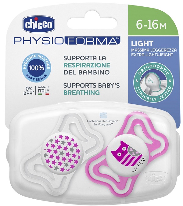 CHICCO SUCCHIETTO LIGHT GIRL SILICONE 6-16 MESI 2 PEZZI - Farmacia Artemisia di Montecuollo Dott. Angelo snc