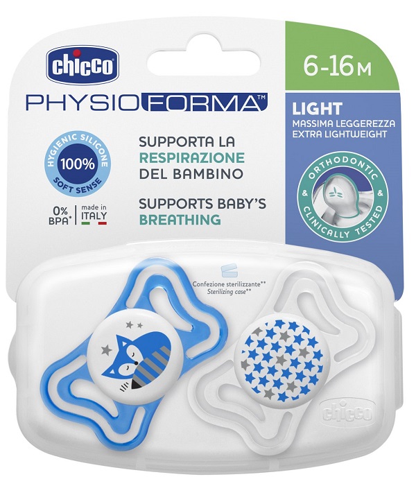 CHICCO SUCCHIETTO LIGHT BOY SILICONE 6-16 MESI 2 PEZZI - Farmacia Artemisia di Montecuollo Dott. Angelo snc