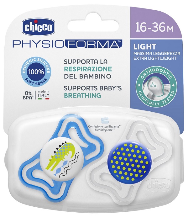 CHICCO SUCCHIETTO LIGHT BOY SILICONE 16-36 MESI 2 PEZZI - Farmacia Artemisia di Montecuollo Dott. Angelo snc