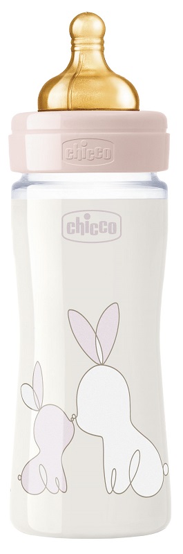 CHICCO BIBERON ORIGINAL 240ML VETRO 1 FORO 1 FORO GIRL CON TETTARELLA IN CAUCCIU' - Farmacia Artemisia di Montecuollo Dott. Angelo snc