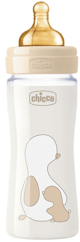 CHICCO BIBERON ORIGINAL 240ML VETRO 1 FORO 1 FORO UNISEX CON TETTARELLA IN CAUCCIU' - Farmacia Artemisia di Montecuollo Dott. Angelo snc