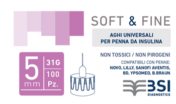 AGO PER PENNA DA INSULINA SOFT&FINE 31 GAUGE 5 MM 100 PEZZI - Farmacia Artemisia di Montecuollo Dott. Angelo snc