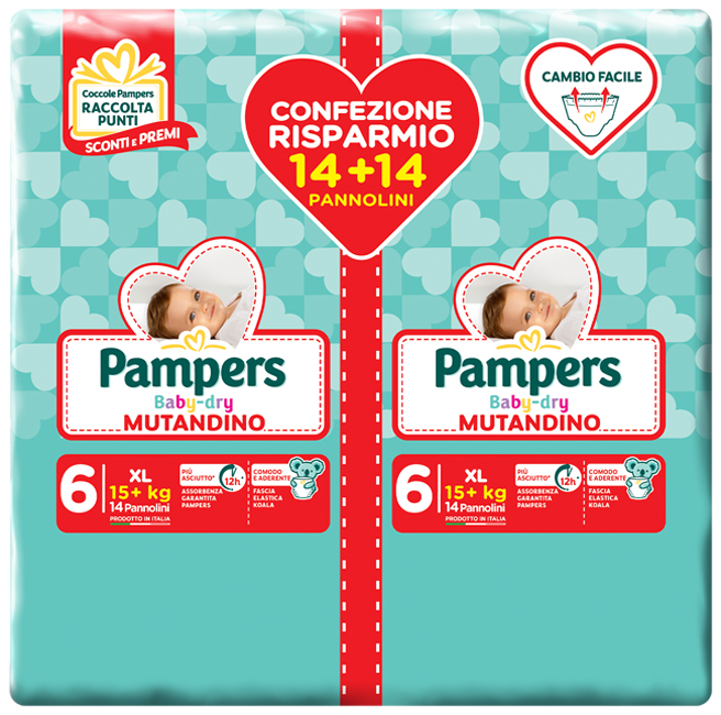 PAMPERS BABY DRY PANNOLINO A MUTANDINA DUO DOWNCOUNT XL 28 PEZZI - Farmacia Artemisia di Montecuollo Dott. Angelo snc
