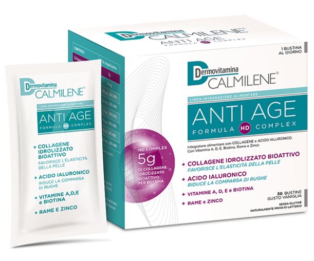 DERMOVITAMINA CALMILENE ANTIAGE IA A BASE DI COLLAGENE E ACIDO IALURONICO POLVERE 30 BUSTINE GUSTO VANIGLIA - Farmacia Artemisia di Montecuollo Dott. Angelo snc