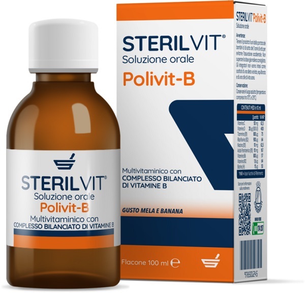 STERILVIT POLIVIT-B SOLUZIONE ORALE GUSTO MELA BANANA 100 ML - Farmacia Artemisia di Montecuollo Dott. Angelo snc
