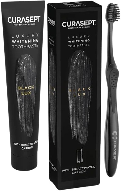CURASEPT BLACK LUXURY WHITENING DENTIFRICIO 75 ML + SPAZZOLINO - Farmacia Artemisia di Montecuollo Dott. Angelo snc