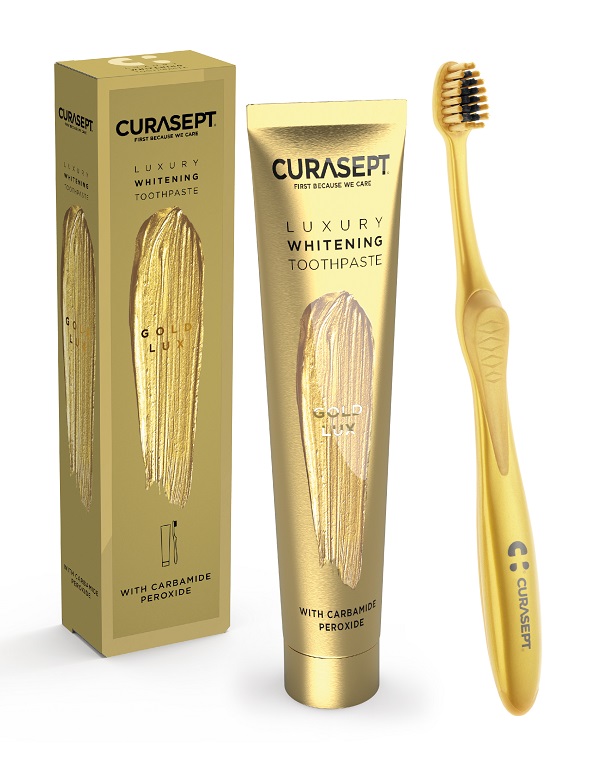 CURASEPT GOLD LUXURY WHITENING DENTIFRICIO 75 ML + SPAZZOLINO - Farmacia Artemisia di Montecuollo Dott. Angelo snc