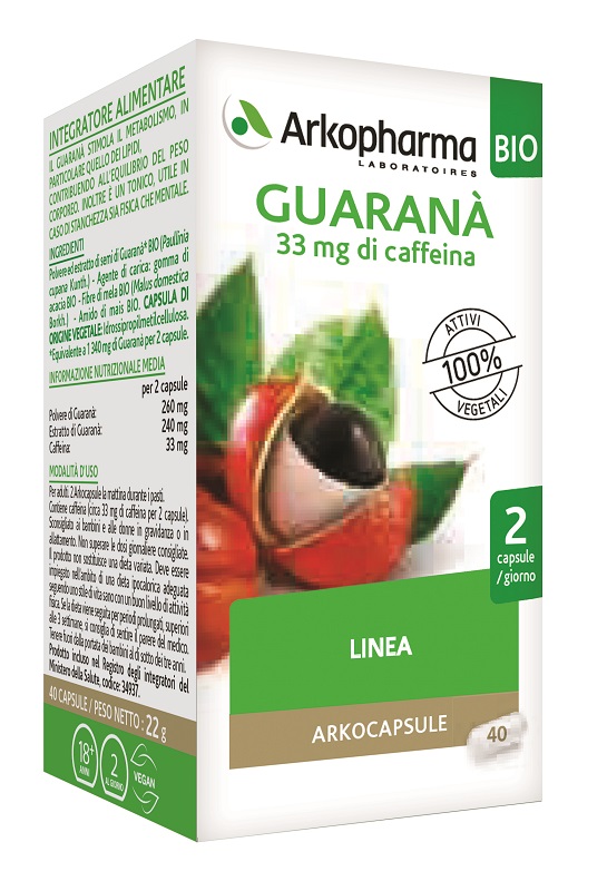 ARKO CAPSULE GUARANA' BIO 40 CAPSULE - Farmacia Artemisia di Montecuollo Dott. Angelo snc