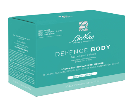 DEFENCE BODY TRATTAMENTO CELLULITE CREMA GEL DRENANTE RIDUCENTE 30 BUSTINE DA 10 ML - Farmacia Artemisia di Montecuollo Dott. Angelo snc
