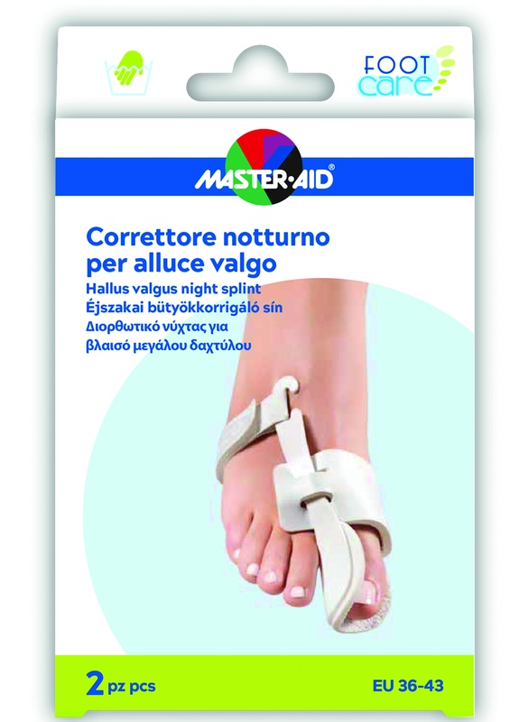 CORRETTORE NOTTE ALLUCE VALGO MASTER-AID FOOTCARE 36-43 2 PEZZI D10 - Farmacia Artemisia di Montecuollo Dott. Angelo snc