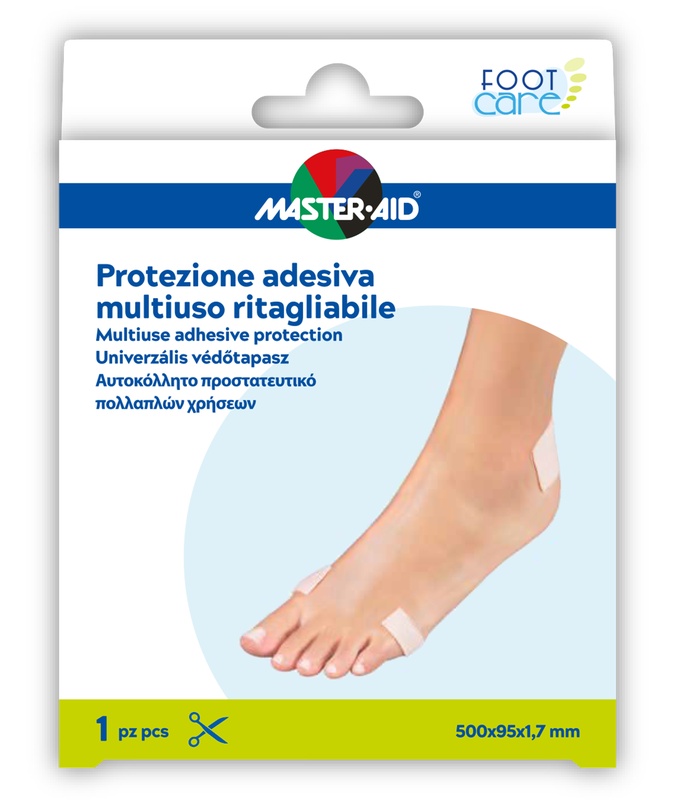 PROTEZIONE ADESIVA MULTIUSO MASTER-AID FOOTCARE RITAGLIABILE 50X9,5 CM A6 - Farmacia Artemisia di Montecuollo Dott. Angelo snc