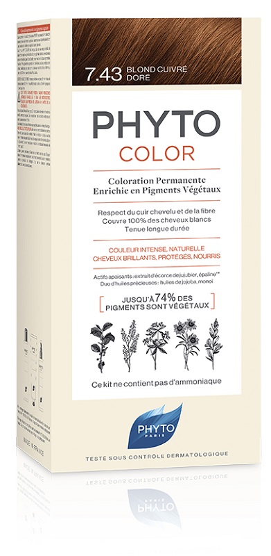 PHYTOCOLOR 7,43 BIONDO RAMATO DORATO LATTE + CREMA + MASCHERA + FOGLIETTO ILLUSTRATIVO + 1 PAIO DI GUANTI - Farmacia Artemisia di Montecuollo Dott. Angelo snc