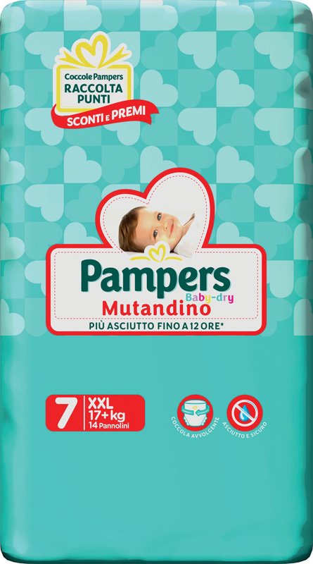 PAMPERS BABY DRY PANNOLINI A MUTANDINA TAGLIA XXL 14 PEZZI - Farmacia Artemisia di Montecuollo Dott. Angelo snc
