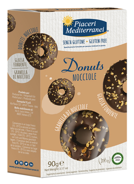 PIACERI MEDITERRANEI DONUTS NOCCIOLE 90 G - Farmacia Artemisia di Montecuollo Dott. Angelo snc