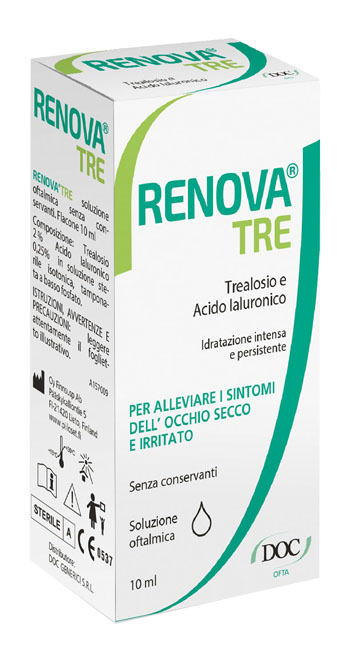 RENOVA TRE COLLIRIO A BASE DI TREALOSIO E ACIDO IALURONICO 10 ML SENZA CONSERVANTI - Farmacia Artemisia di Montecuollo Dott. Angelo snc