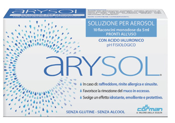 ARYSOL SOLUZIONE ADULTI PER AEROSOL CON ACIDO IALURONICO PH FISIOLOGICO 10 FLACONCINI MONODOSE DA 5 ML - Farmacia Artemisia di Montecuollo Dott. Angelo snc