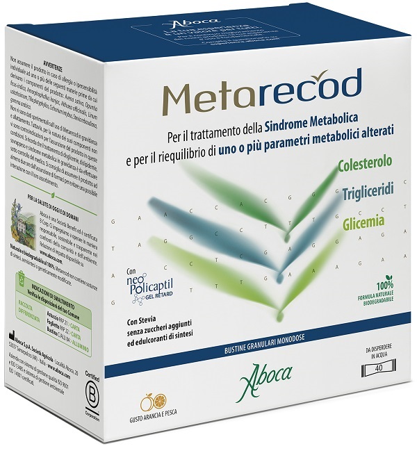 METARECOD 40 BUSTINE GRANULARI X 2,5G GUSTO ARANCIA E PESCA - Farmacia Artemisia di Montecuollo Dott. Angelo snc