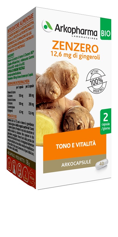 ARKO CAPSULE ZENZERO BIO 40 CAPSULE - Farmacia Artemisia di Montecuollo Dott. Angelo snc