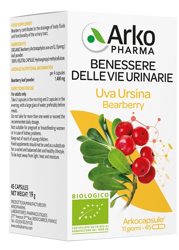 ARKO CAPSULE UVA URSINA BIO 45 CAPSULE 1400 MG - Farmacia Artemisia di Montecuollo Dott. Angelo snc