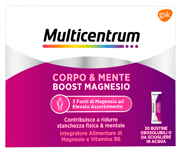 MULTICENTRUM BOOST MAGNESIO 30 BUSTINE - Farmacia Artemisia di Montecuollo Dott. Angelo snc