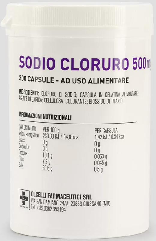 SODIO CLORURO 300 CAPSULE 500MG - Farmacia Artemisia di Montecuollo Dott. Angelo snc