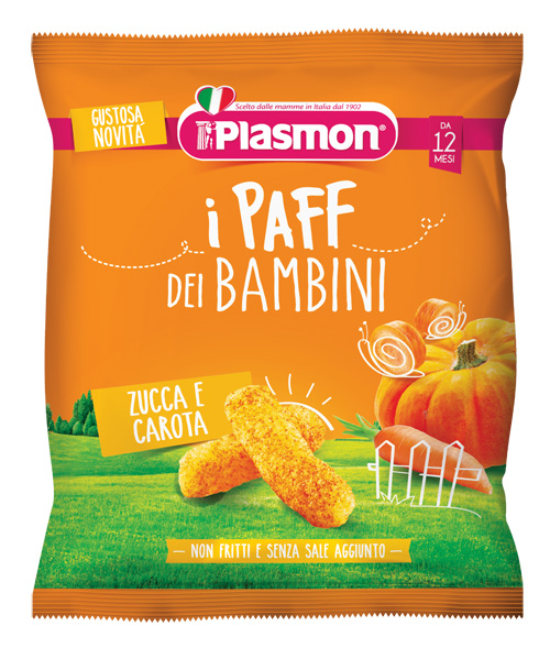 PLASMON DRY SNACK PAFF ZUCCA CAROTE 15 G - Farmacia Artemisia di Montecuollo Dott. Angelo snc