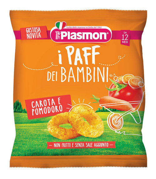 PLASMON DRY SNACK PAFF CAROTA POMODORO 15 G - Farmacia Artemisia di Montecuollo Dott. Angelo snc