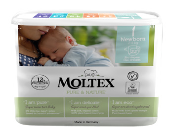 PANNOLINI MOLTEX PURE & NATURE NEW BORN 2-5 KG TAGLIA 1 22 PEZZI - Farmacia Artemisia di Montecuollo Dott. Angelo snc