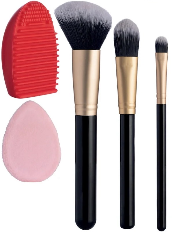 TROUSS 16 SET 3 PENNELLI VISO + SPAZZOLA PULIZIA PENNELLI + SPUGNA MAKEUP + BEAUTYBLENDER PINK - Farmacia Artemisia di Montecuollo Dott. Angelo snc