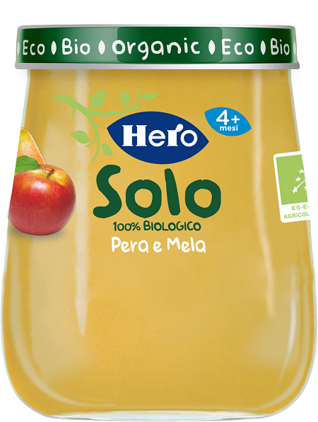 HERO SOLO OMOGENEIZZATO PERA MELA 100% BIO 120 G - Farmacia Artemisia di Montecuollo Dott. Angelo snc