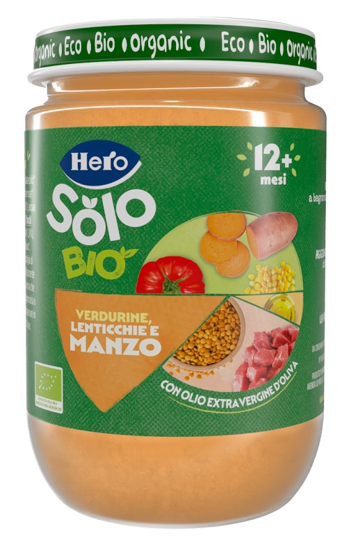 HERO SOLO OMOGENEIZZATO VERDURINE LENTICCHIE MANZO 100% BIO 190 G - Farmacia Artemisia di Montecuollo Dott. Angelo snc