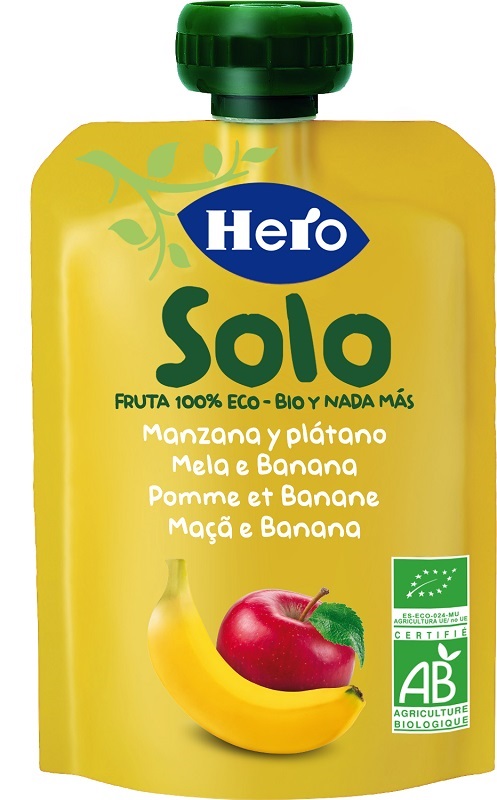 HERO SOLO FRUTTA FRULLATA 100% BIO MELA/BANANA 100 G - Farmacia Artemisia di Montecuollo Dott. Angelo snc