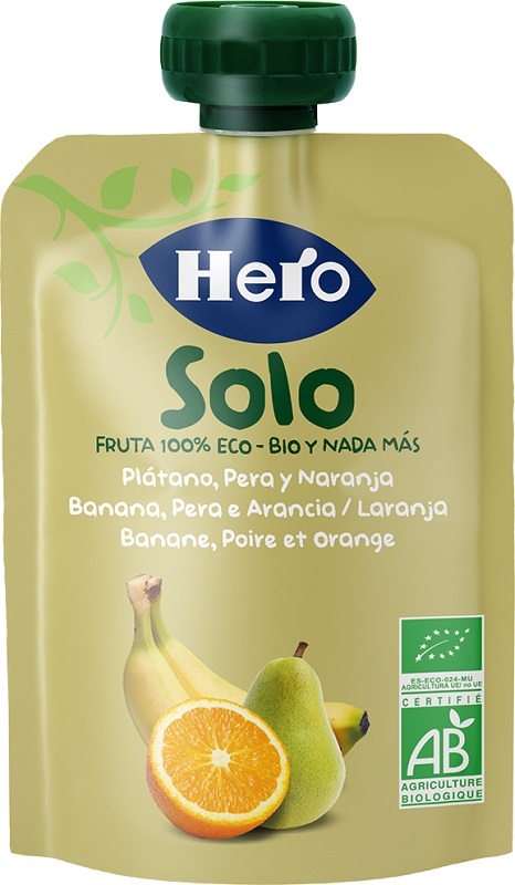 HERO SOLO FRUTTA FRULLATA 100% BIO BANANA PERA ARANCIA 100 G - Farmacia Artemisia di Montecuollo Dott. Angelo snc