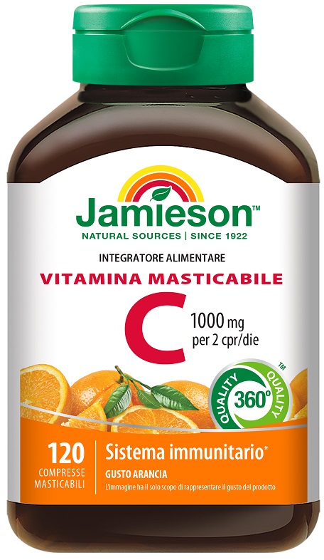 JAMIESON VITAMINA C 1000 MASTICABILE ARANCIA 120 COMPRESSE - Farmacia Artemisia di Montecuollo Dott. Angelo snc