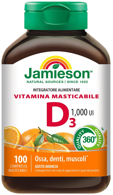 JAMIESON VITAMINA D MASTICABILE ARANCIA 100 COMPRESSE - Farmacia Artemisia di Montecuollo Dott. Angelo snc