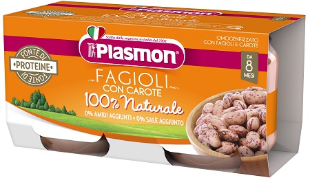 PLASMON OMOGENEIZZATO FAGIOLI BORLOTTI E CAROTE 2X80 G - Farmacia Artemisia di Montecuollo Dott. Angelo snc