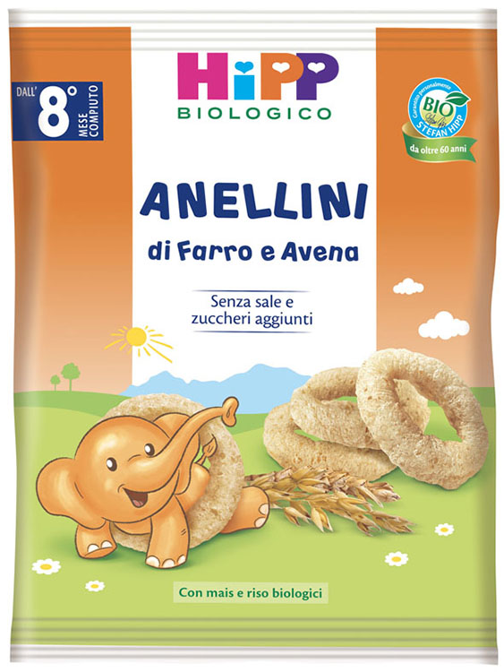 HIPP BIO ANELLINI FARRO AVENA 30 G - Farmacia Artemisia di Montecuollo Dott. Angelo snc