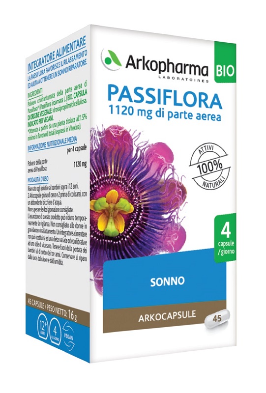 ARKO CAPSULE PASSIFLORA 45 CAPSULE BIO - Farmacia Artemisia di Montecuollo Dott. Angelo snc