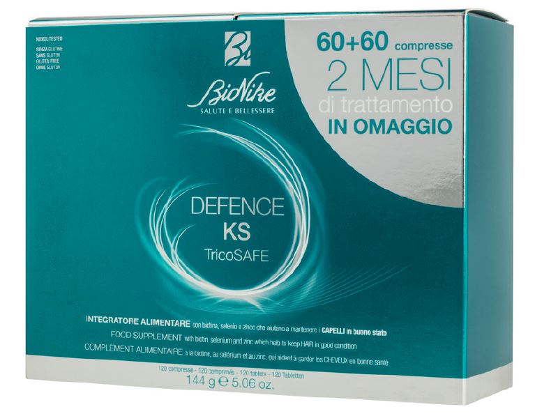 DEFENCE KS TRICOSAFE BIPACK 60 COMPRESSE + 60 COMPRESSE - Farmacia Artemisia di Montecuollo Dott. Angelo snc