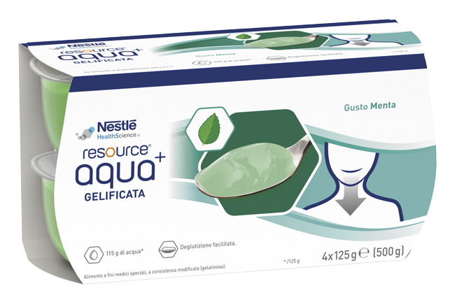 RESOURCE AQUA ACQUA GELIFICATA+MINT CUP 6 4X125 G - Farmacia Artemisia di Montecuollo Dott. Angelo snc