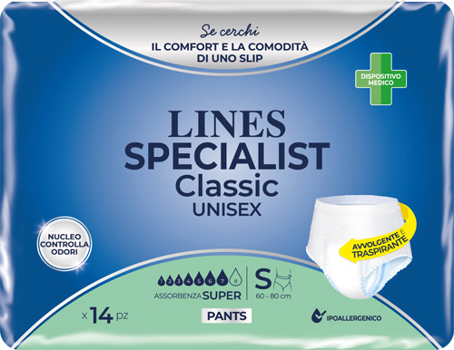 PANNOLONE A MUTANDA LINES SPECIALIST CLASSIC PANTS SUPER S 14 PEZZI - Farmacia Artemisia di Montecuollo Dott. Angelo snc